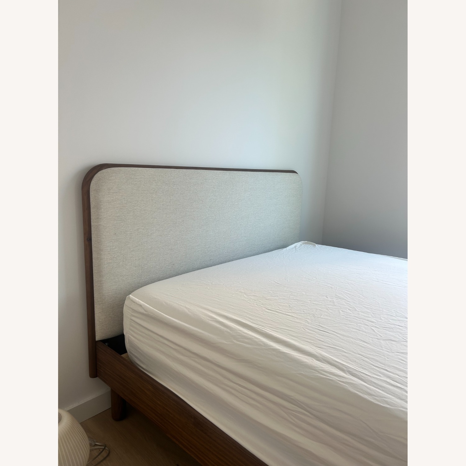 West Elm Dark Brown Queen Miles Upholstered Bed Frame - image-1