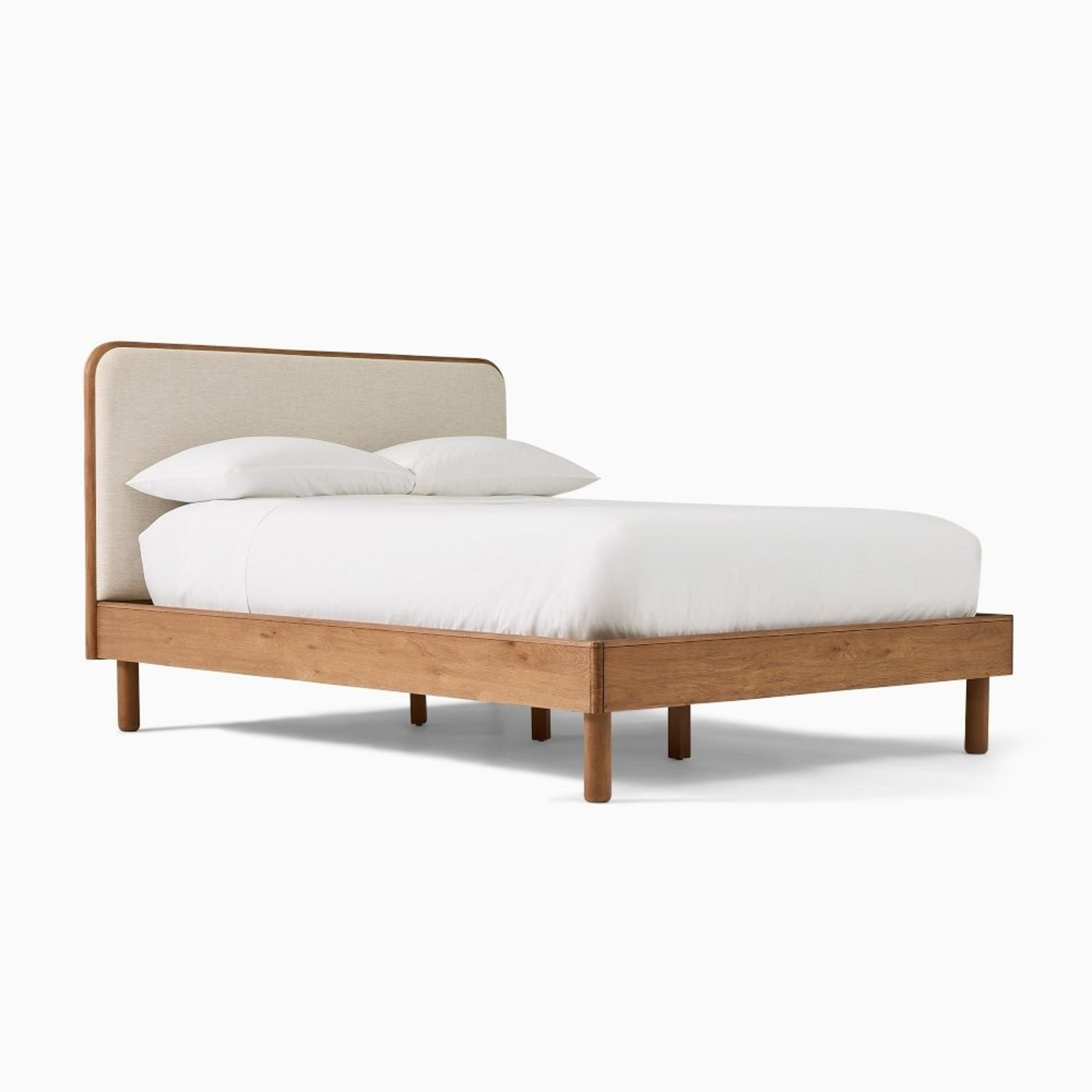 West Elm Dark Brown Queen Miles Upholstered Bed Frame - image-5