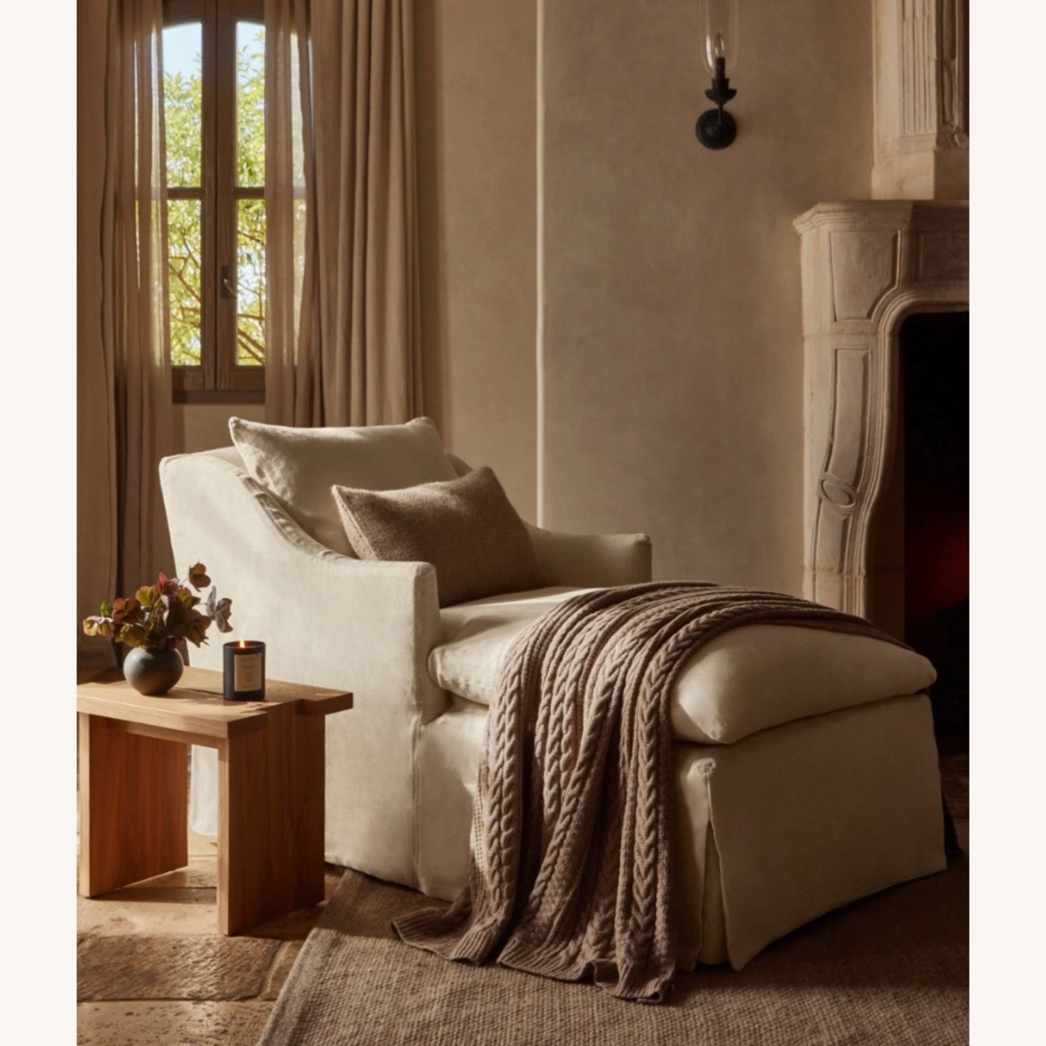 Jenni Kayne Natural Fabric Chaise Lounge - image-7