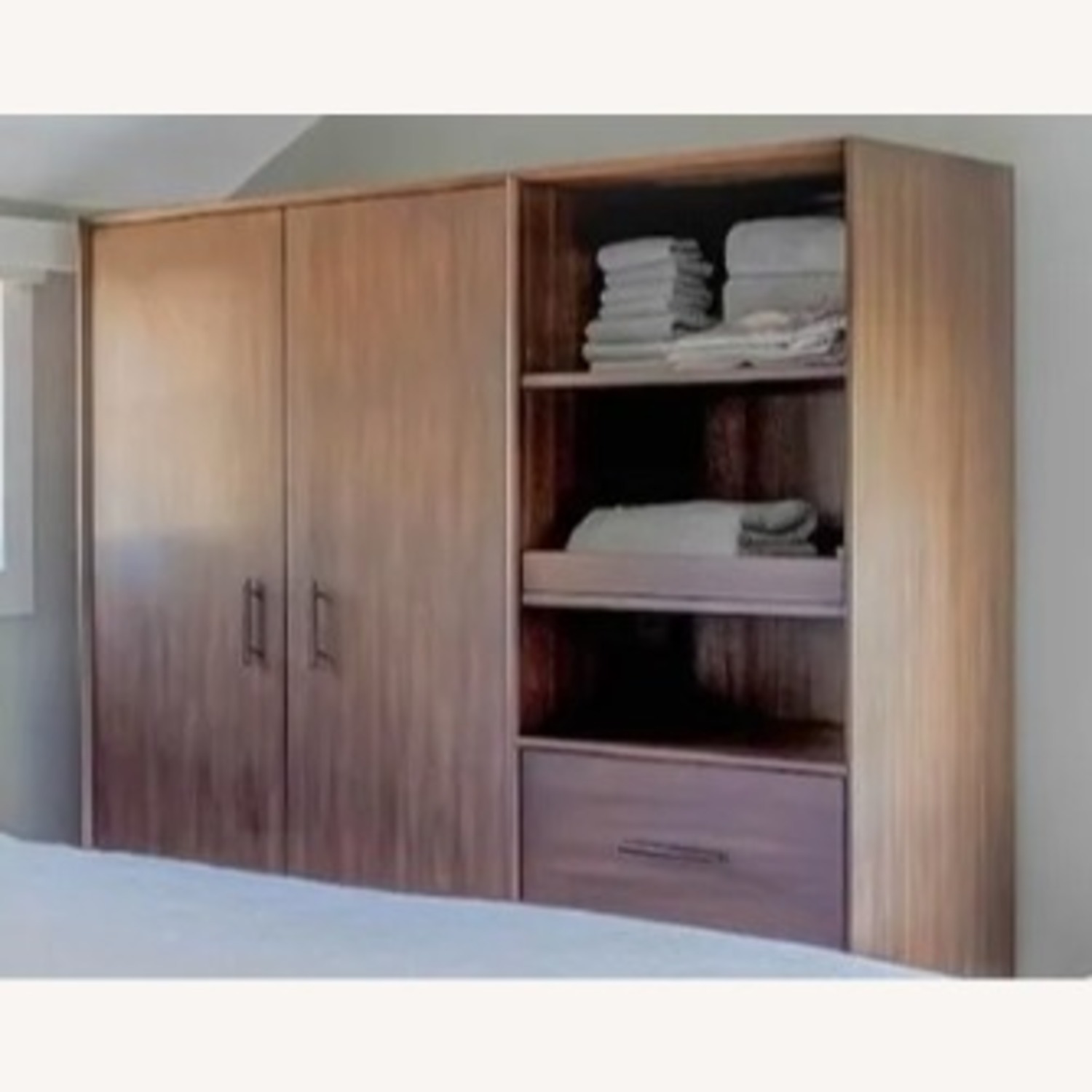 West Elm Mid-century Dark Brown Wood Armoire - image-4