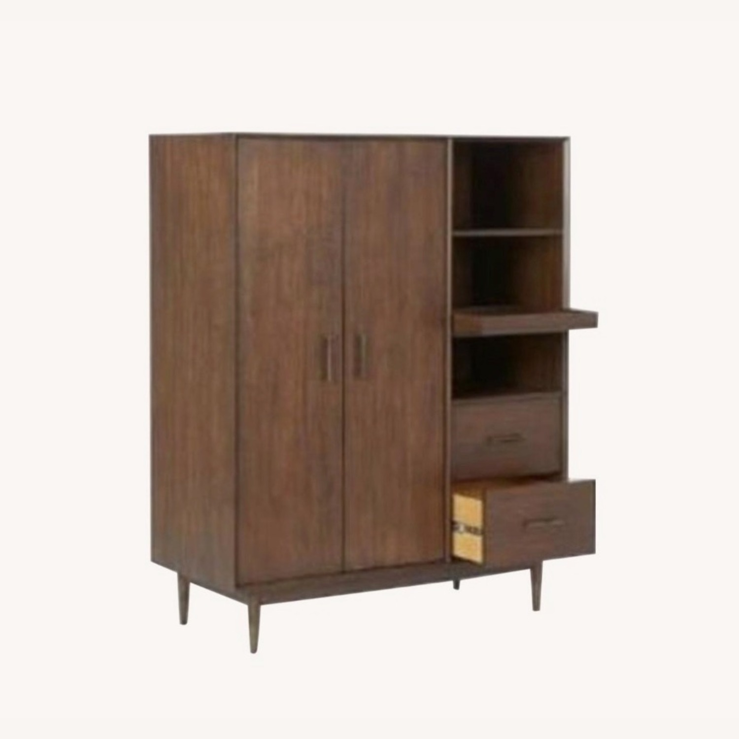 West Elm Mid-century Dark Brown Wood Armoire - image-1