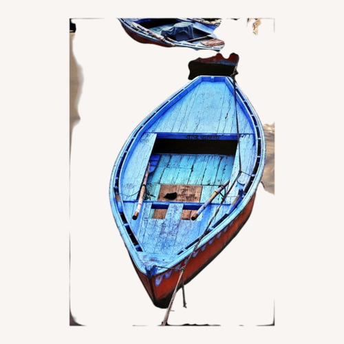 Used Vintage/Antique Na Blue Fabric Wall Art for sale on AptDeco