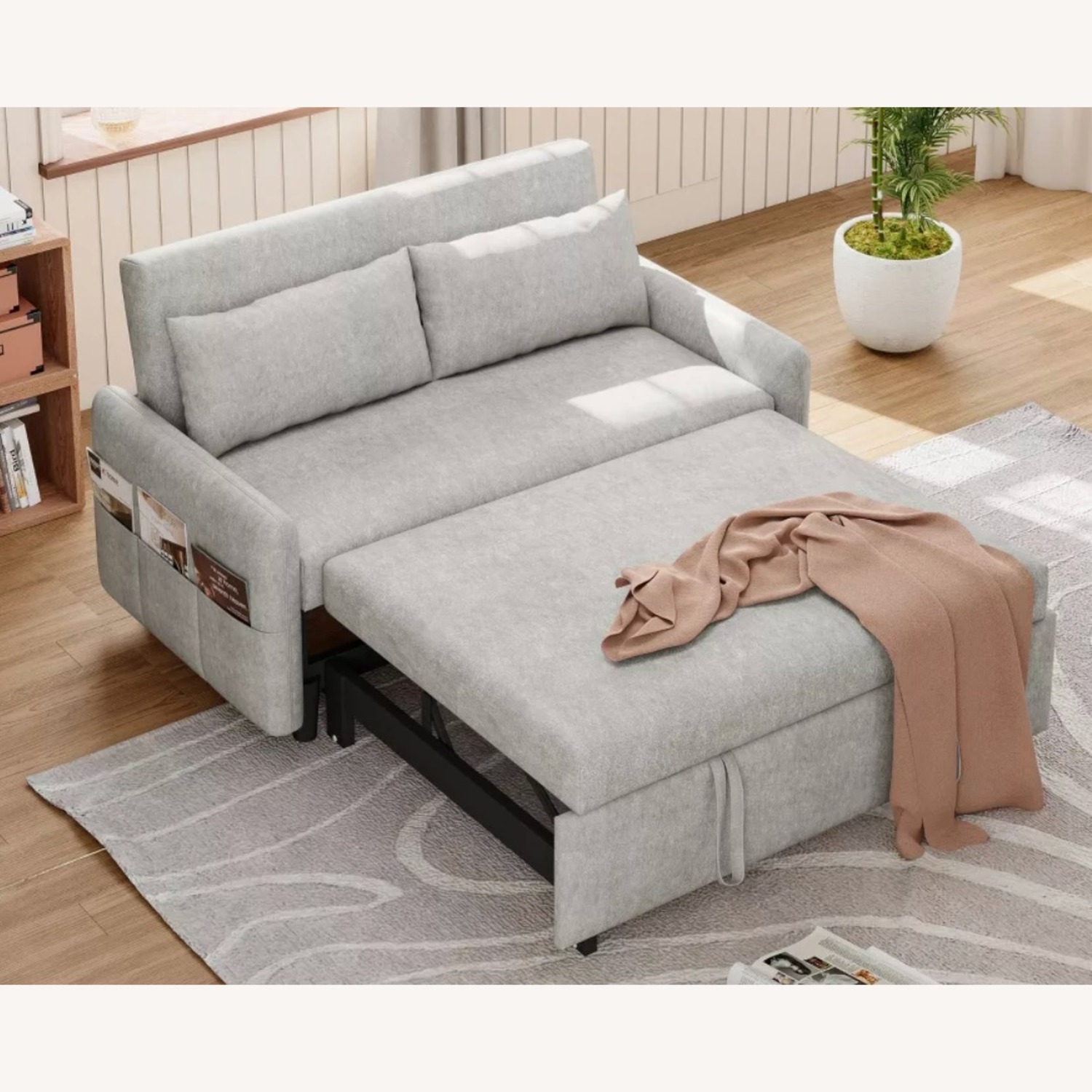 55.1" Pull Out Sleep Sofa Bed - image-3