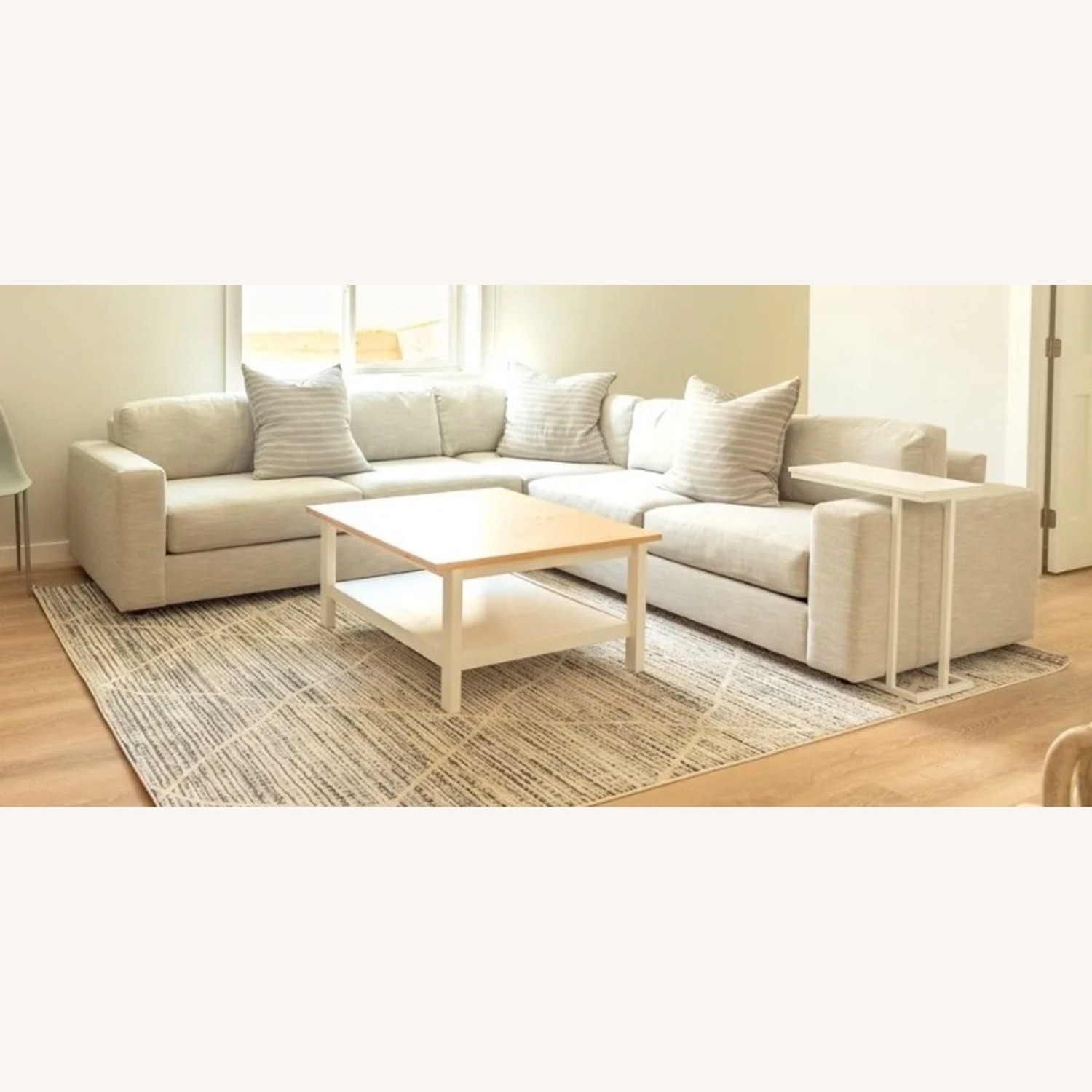 West Elm Urban Light Gray Fabric 2 Piece Sectional - image-1