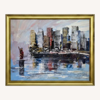 Format NYC Na Blue Fabric Wall Art