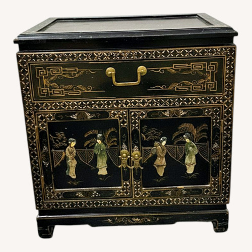 Used Atlantic Bedding and Furniture Black Wood Chest for sale on AptDeco