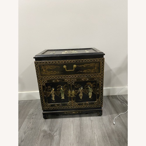Used Atlantic Bedding and Furniture Black Wood Chest for sale on AptDeco
