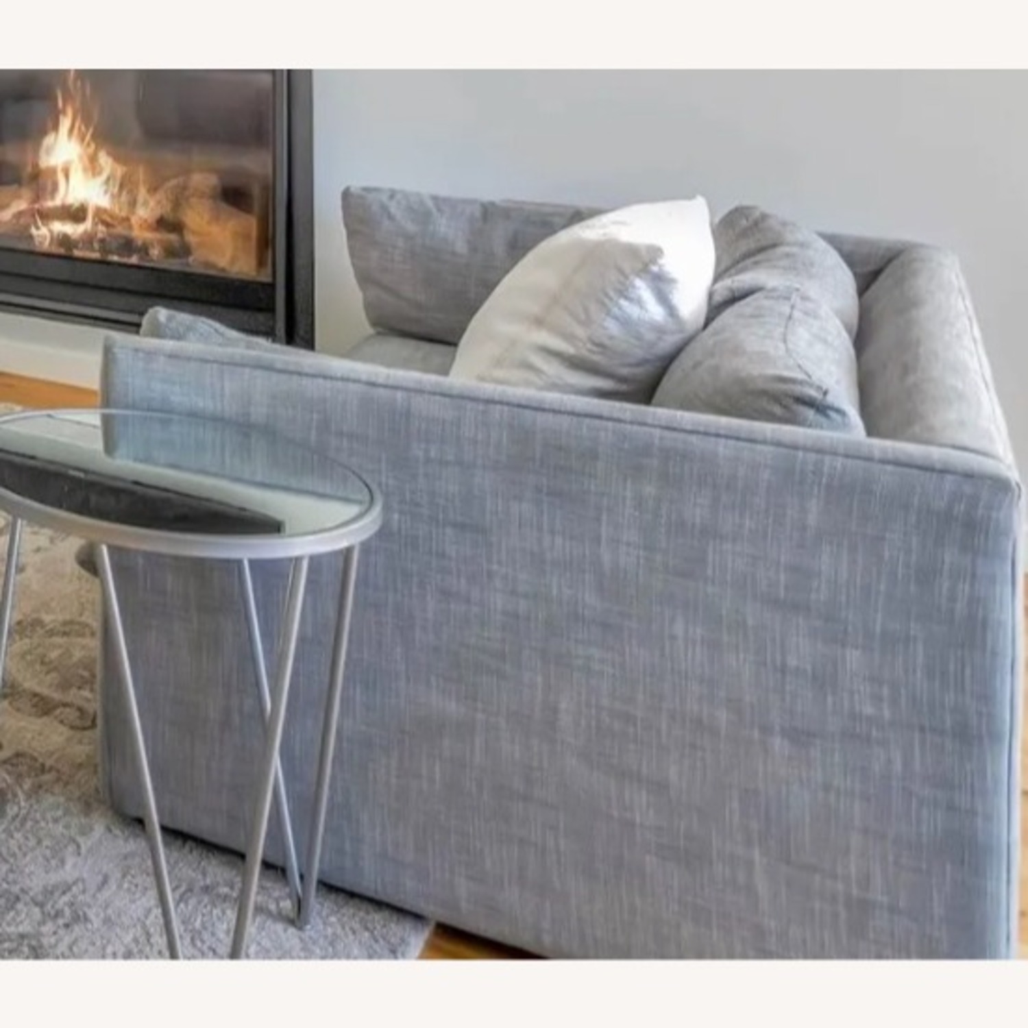 West Elm Shelter Light Gray Fabric 2 Seater Sofa - image-4