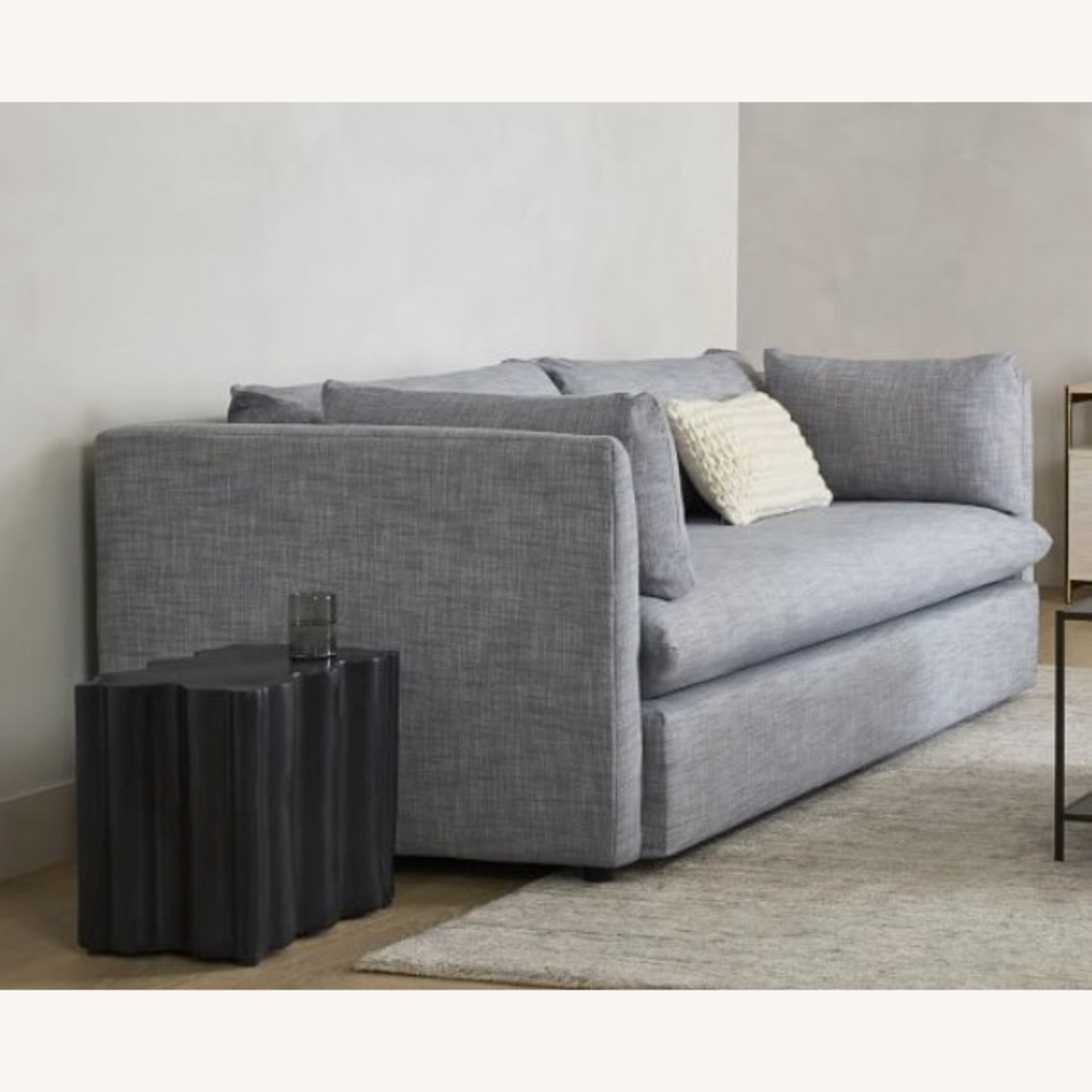 West Elm Shelter Light Gray Fabric 2 Seater Sofa - image-2