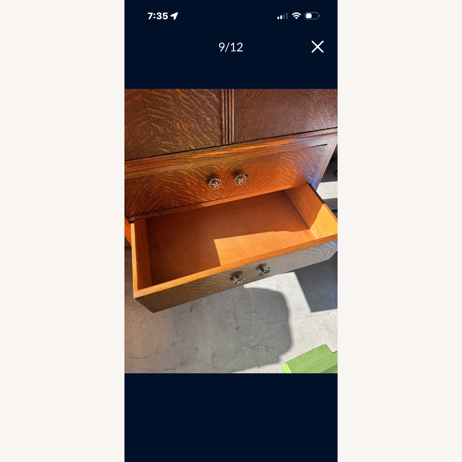 Tiger Wood Tallboy Dresser Cabinet 30-40's - image-6