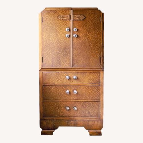 Used Tiger Wood Tallboy Dresser Cabinet 30-40's for sale on AptDeco