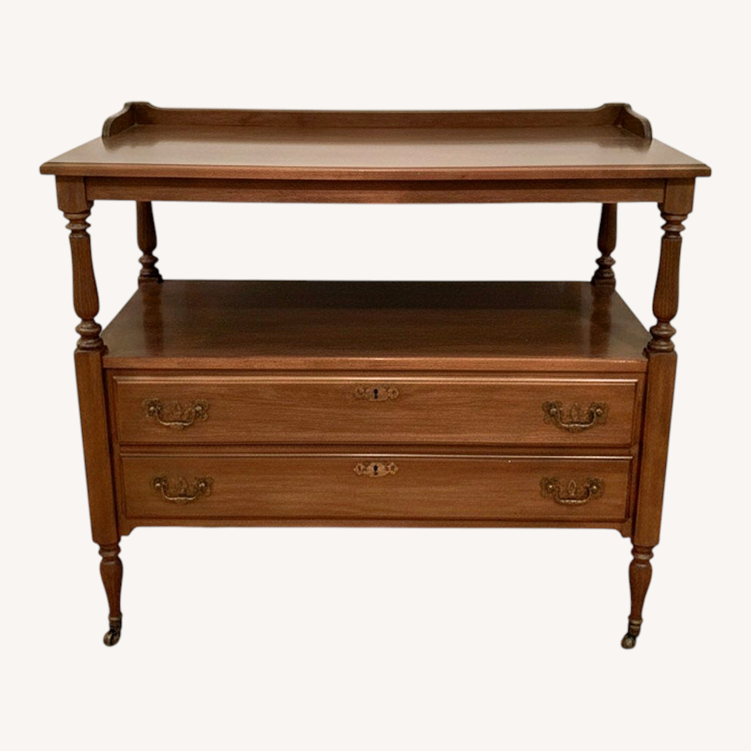 Ethan Allen Dark Brown Wood Sideboard - image-0