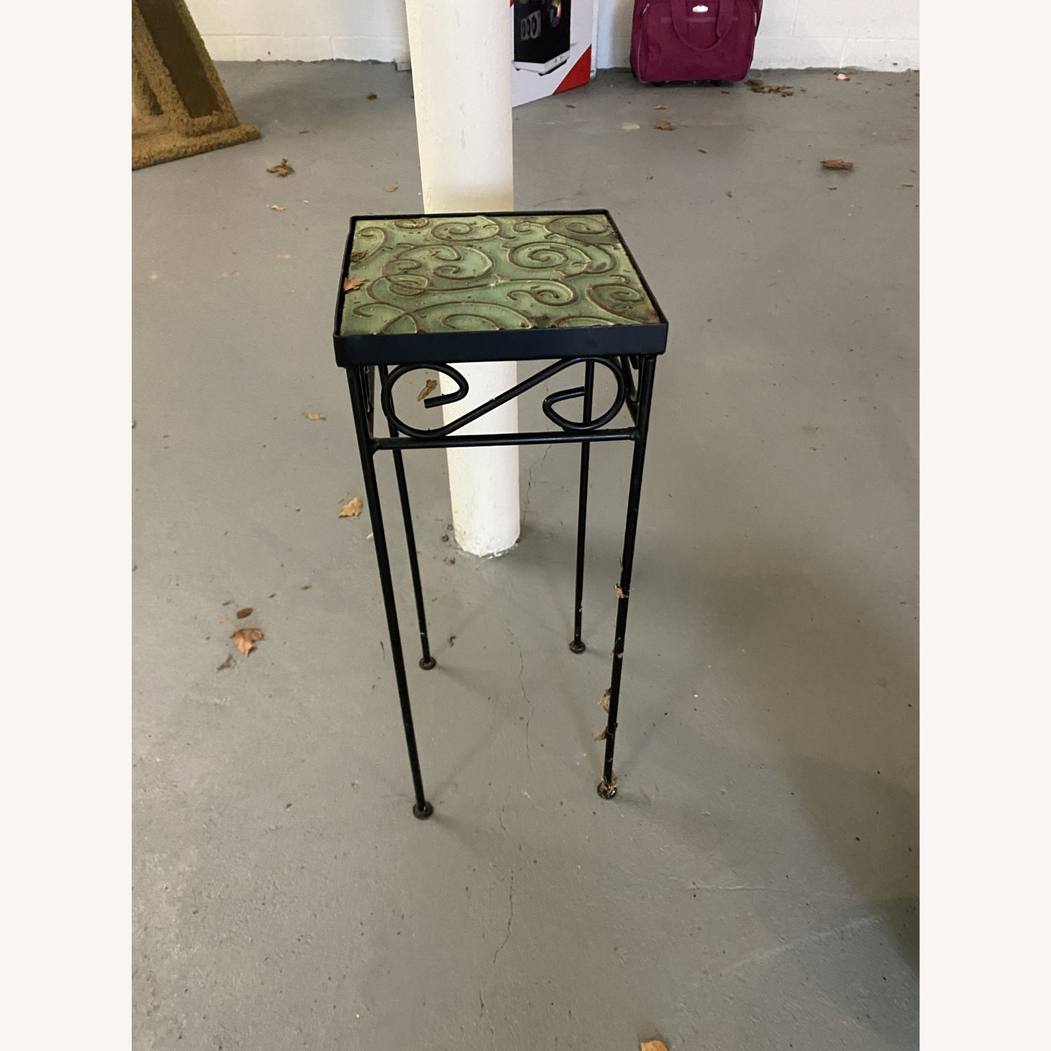 Vintage/Antique Green Ceramic Coffee Table - image-1
