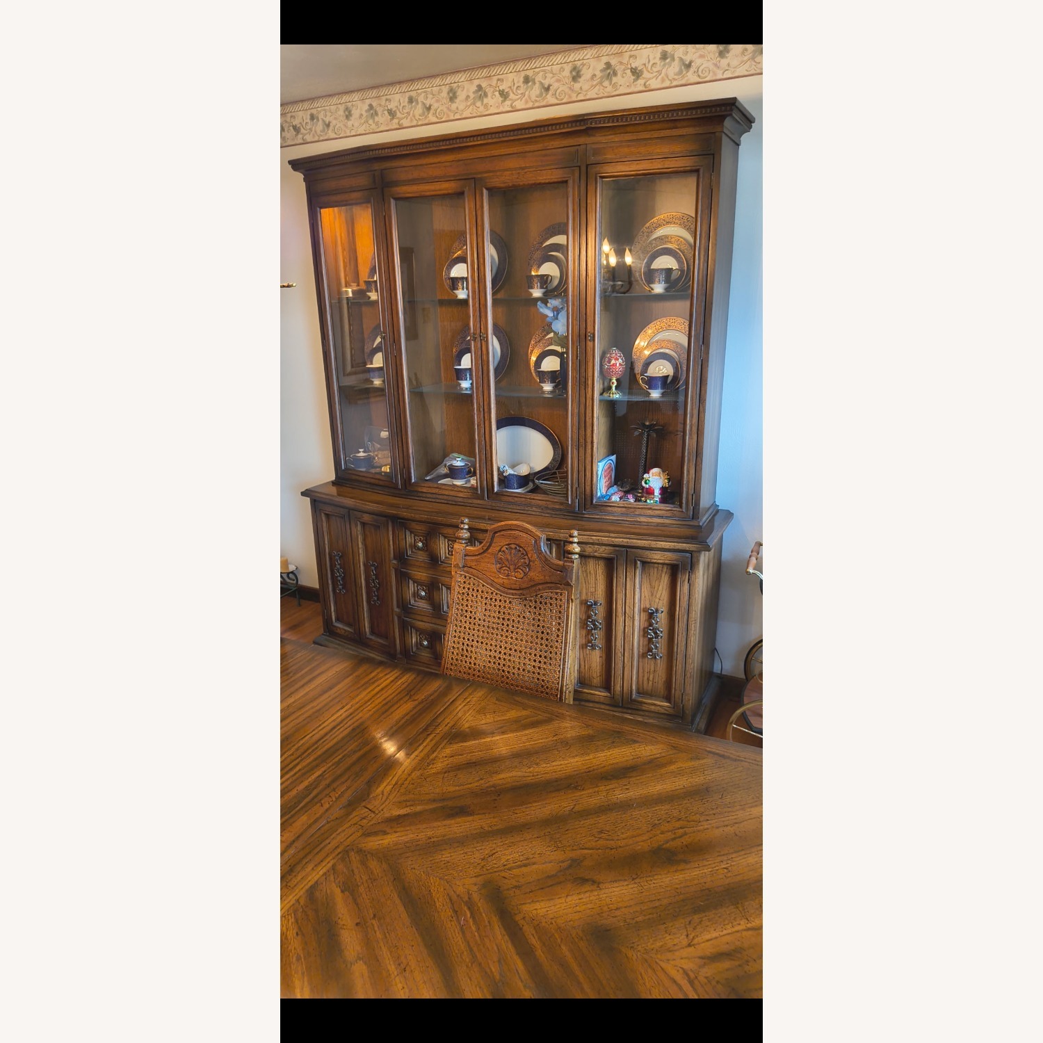 Vintage Lighted China Cabinet - image-2