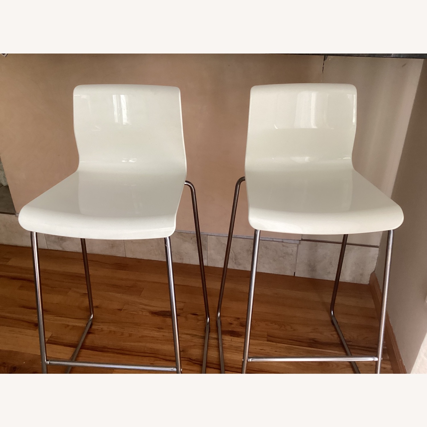 IKEA Resin White Stools - image-1
