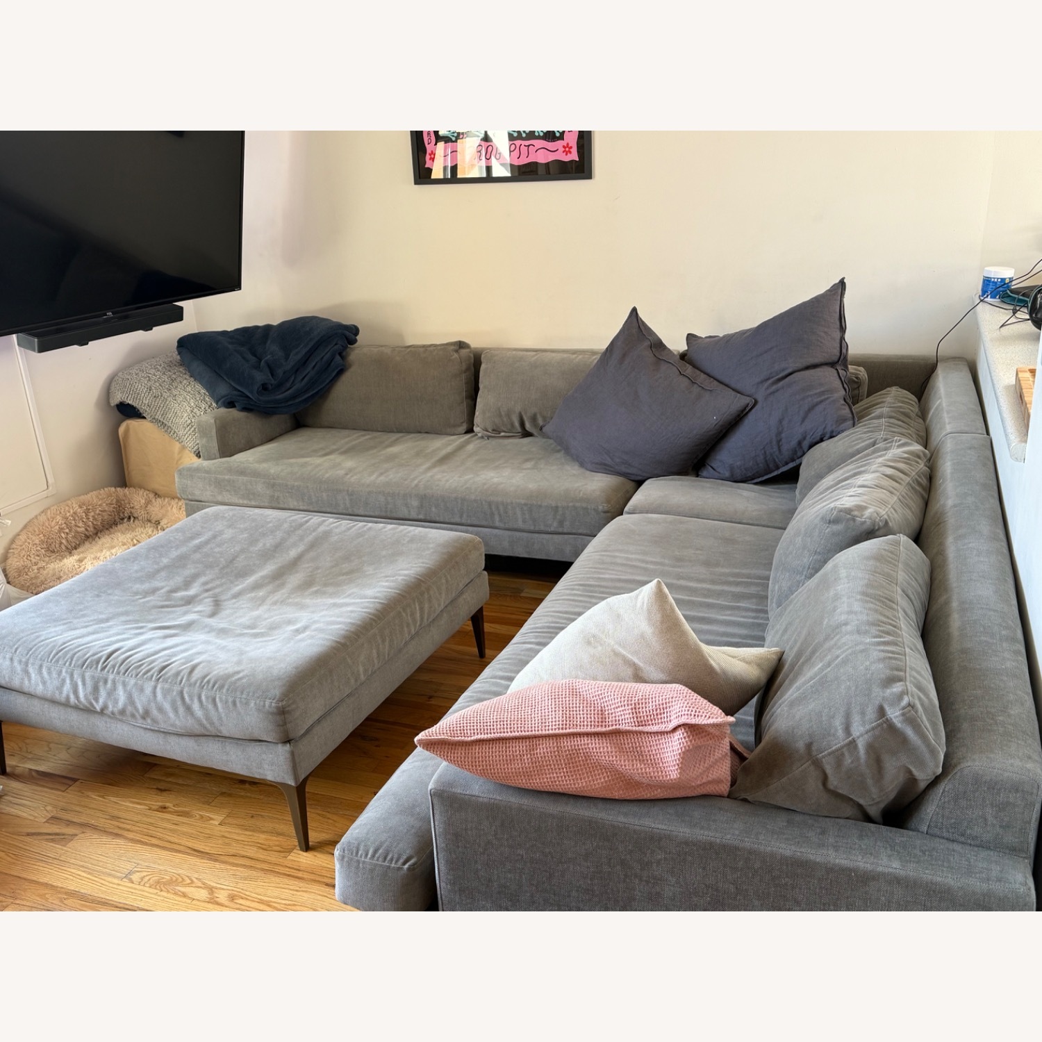 West Elm Andes 3 piece Sectional with Ottoman  - image-1