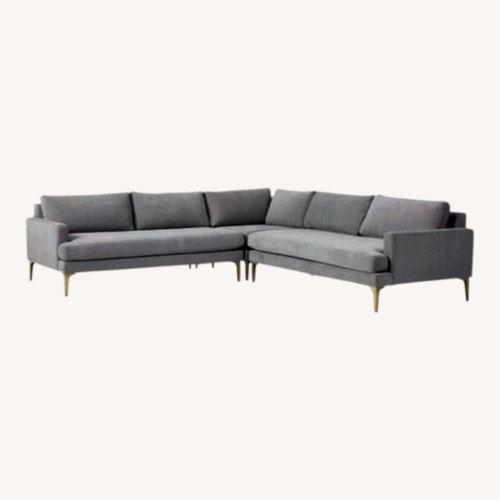 Used West Elm Andes 3 piece Sectional with Ottoman  for sale on AptDeco