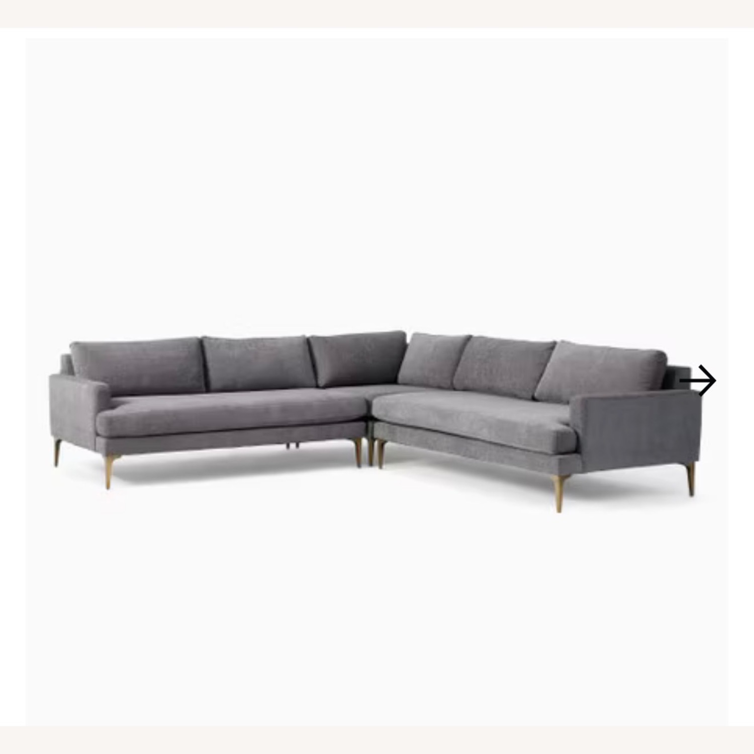 West Elm Andes 3 piece Sectional with Ottoman  - image-2
