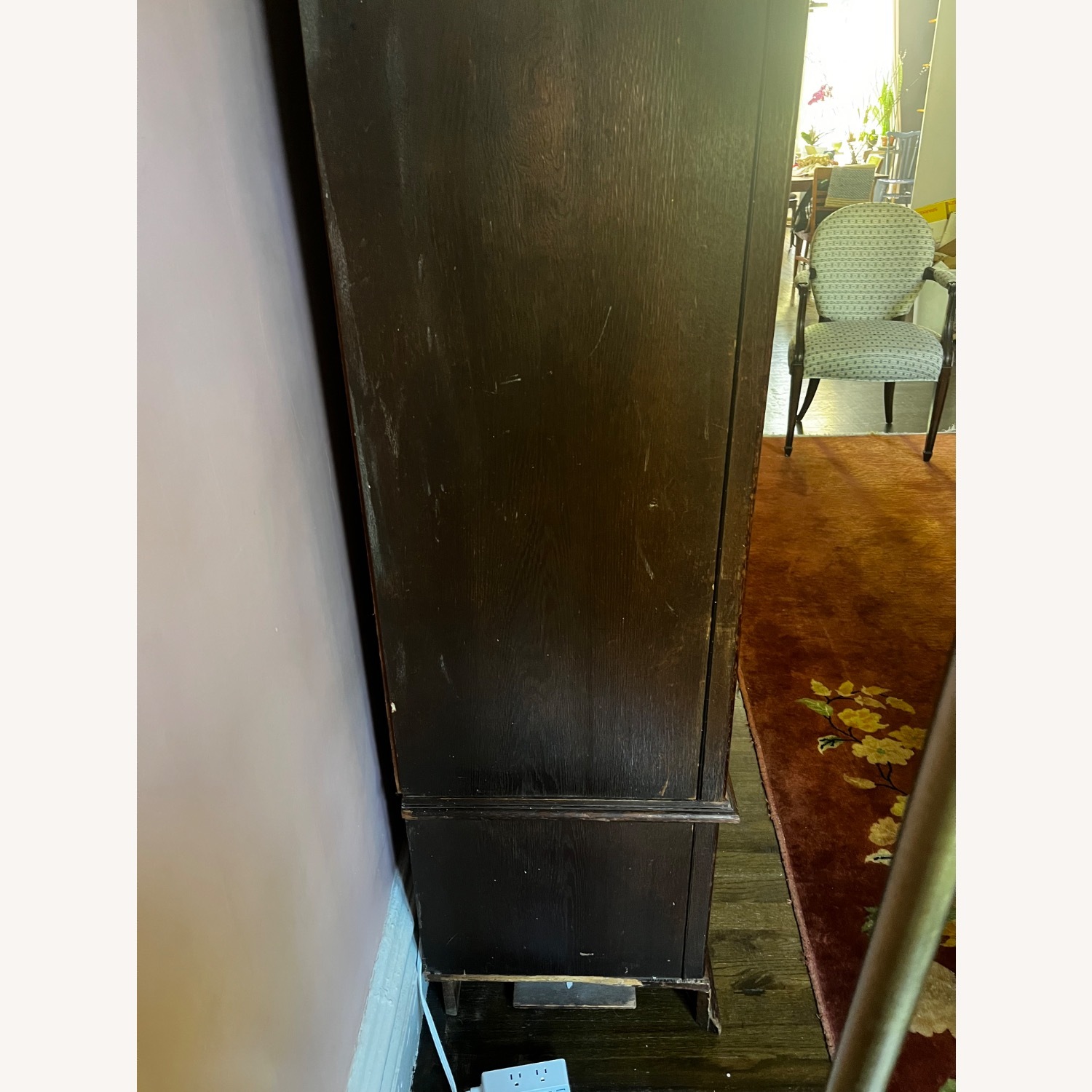 Antique Wooden Bookcase With Glass Doors - image-2
