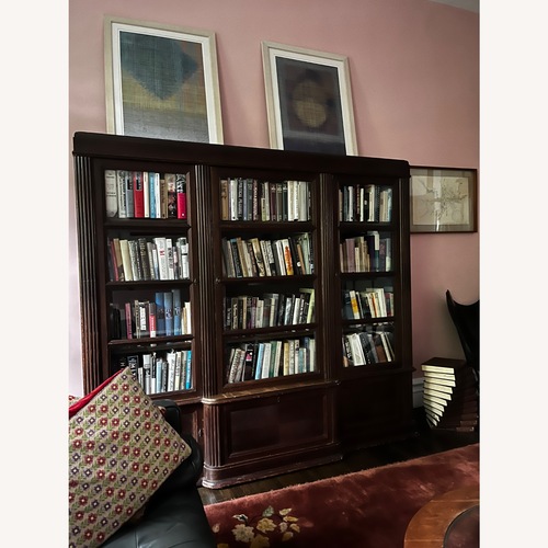 Used Antique Wooden Bookcase With Glass Doors  for sale on AptDeco