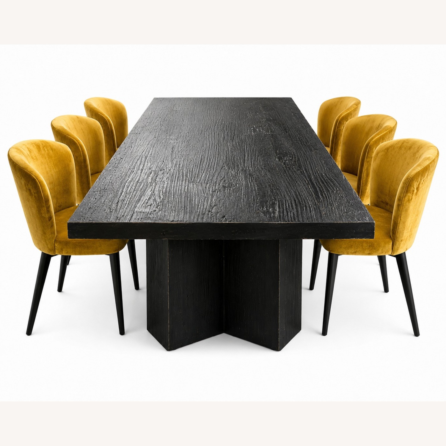 Large Solid Burnt Black Wood Dining Table - image-3