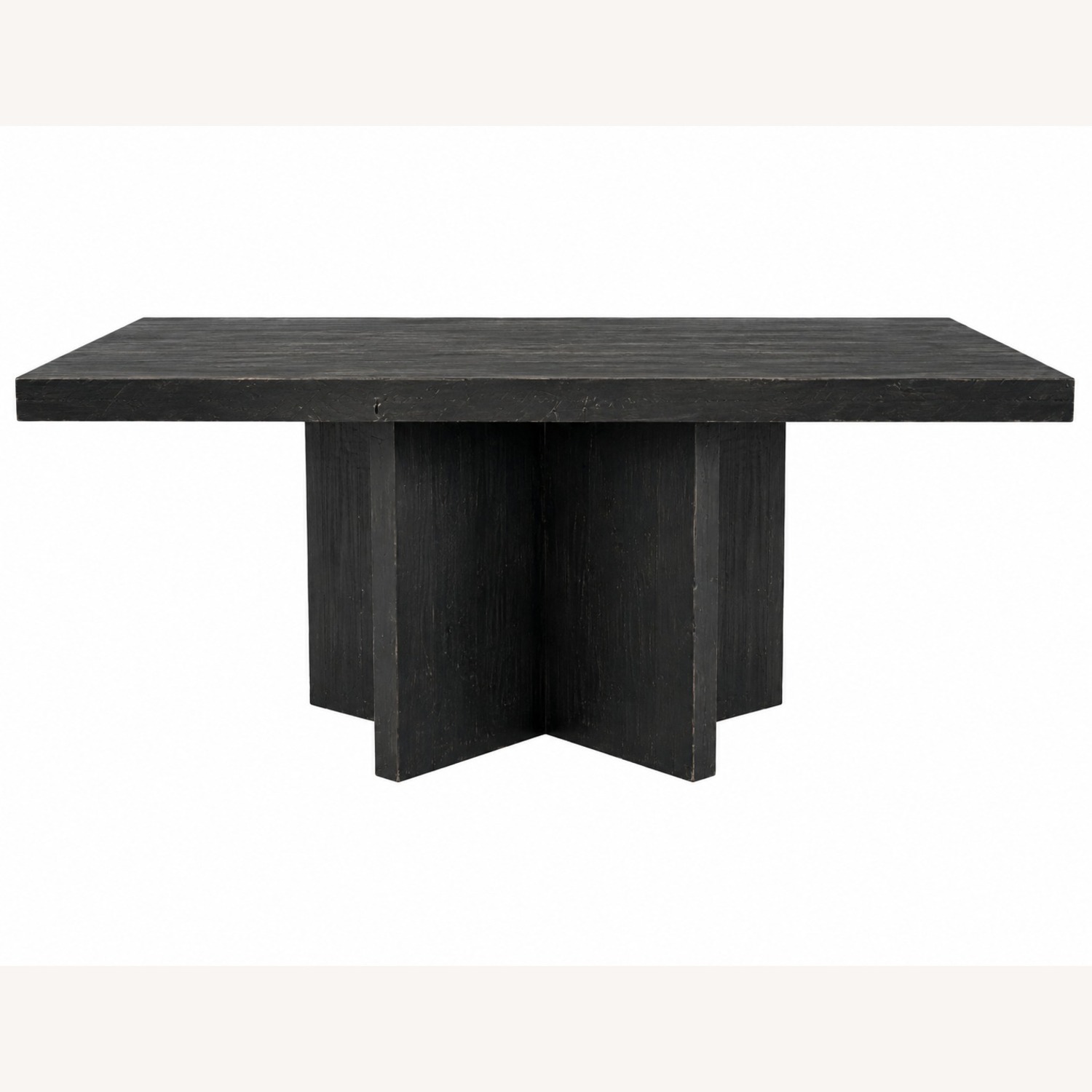 Large Solid Burnt Black Wood Dining Table - image-2