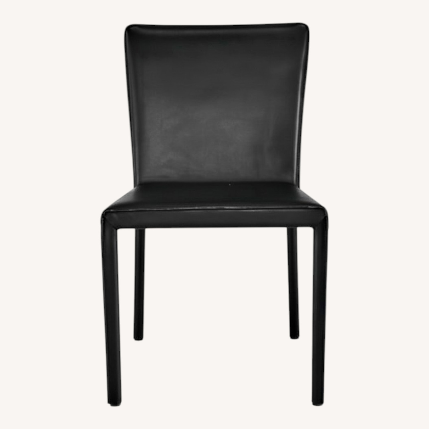 4 Room & Board Black Leather Dining Chairs - image-0