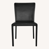 4 Room & Board Black Leather Dining Chairs