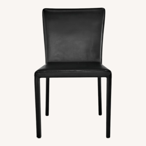 Used 4 Room & Board Black Leather Dining Chairs for sale on AptDeco