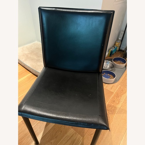 Used 4 Room & Board Black Leather Dining Chairs for sale on AptDeco