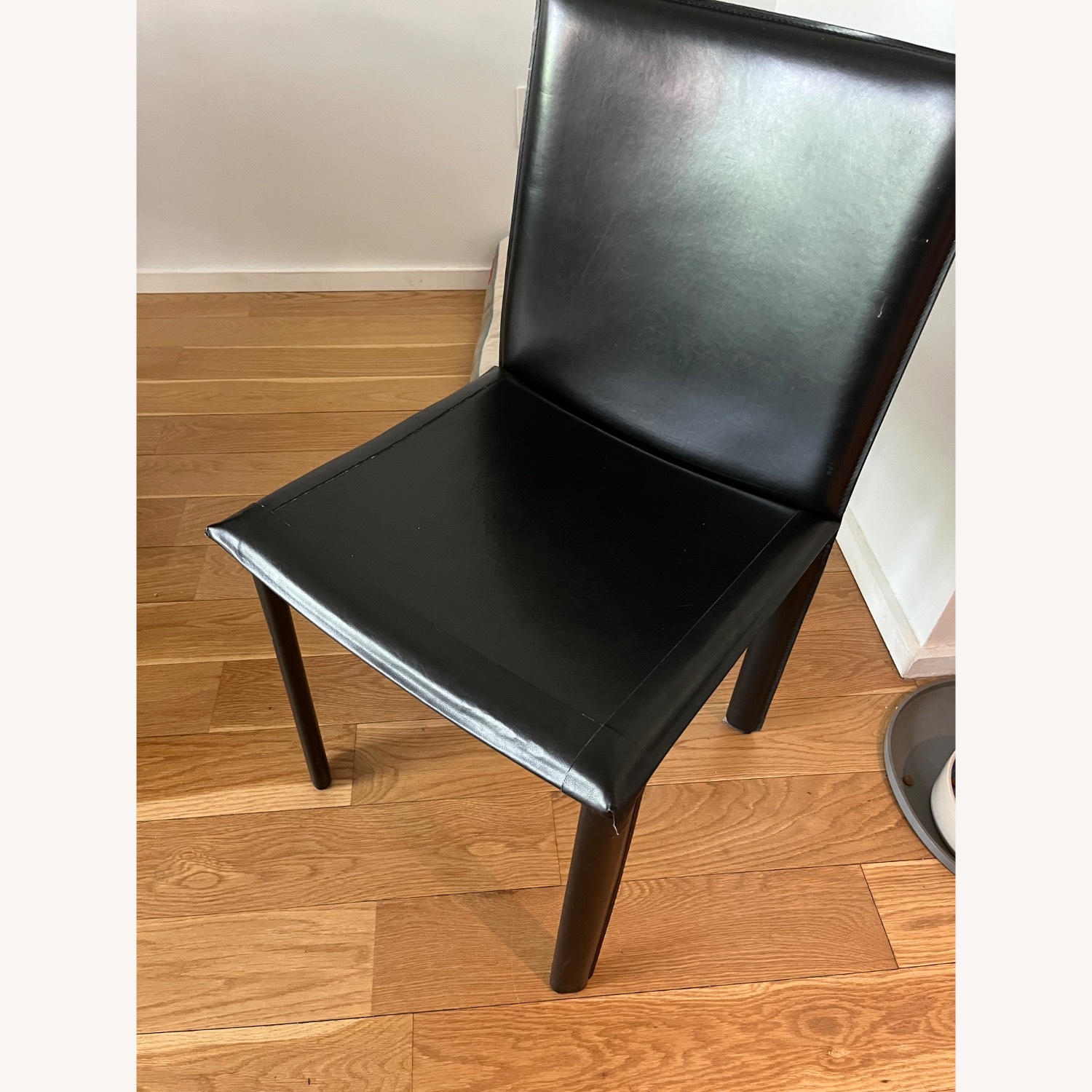 4 Room & Board Black Leather Dining Chairs - image-3
