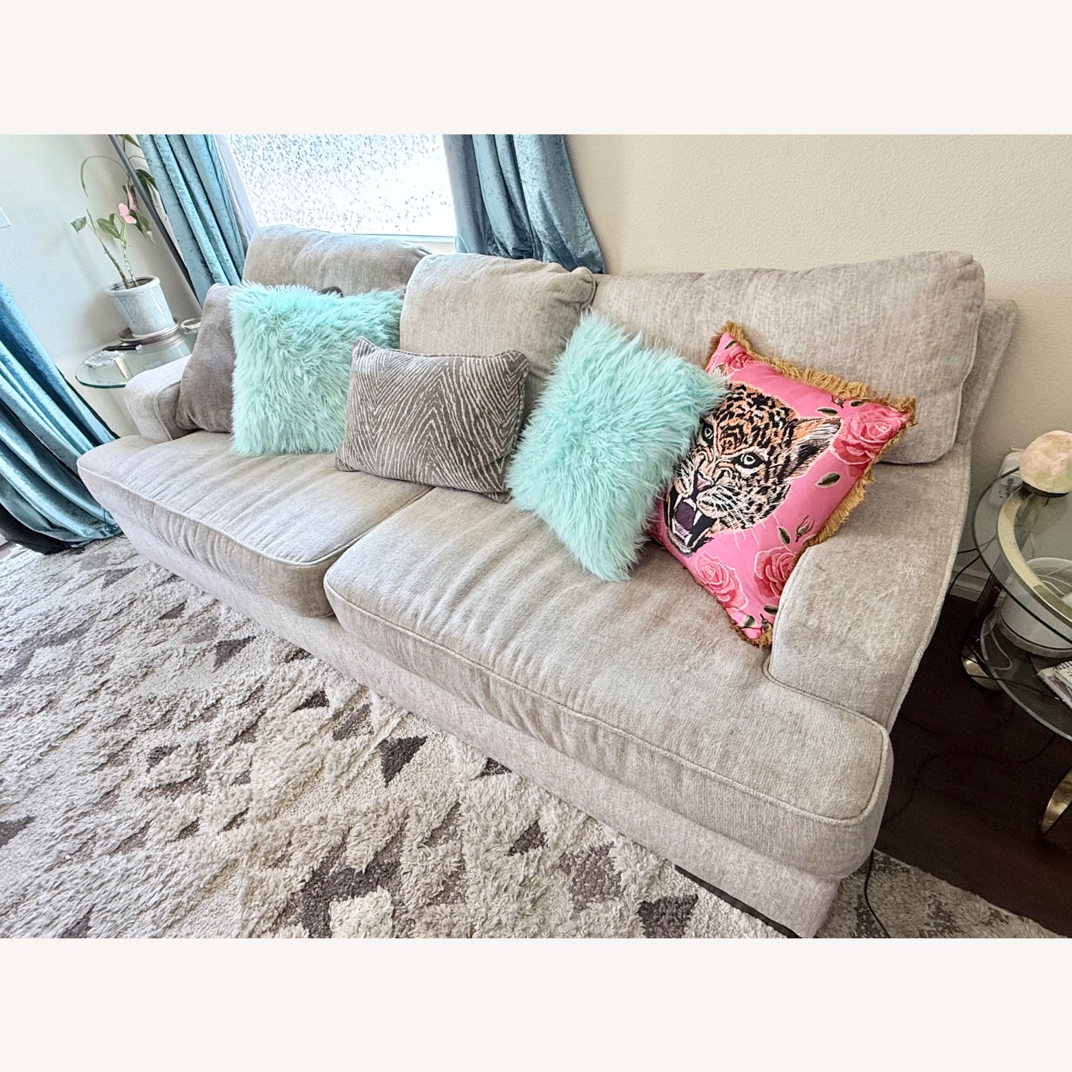Ashley Furniture Alesandra Natural Fabric 3+ Seater Sofa - image-2