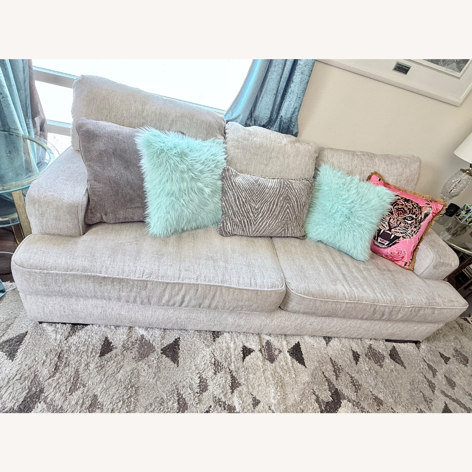 Ashley Furniture Alesandra Natural Fabric 3+ Seater Sofa - image-3