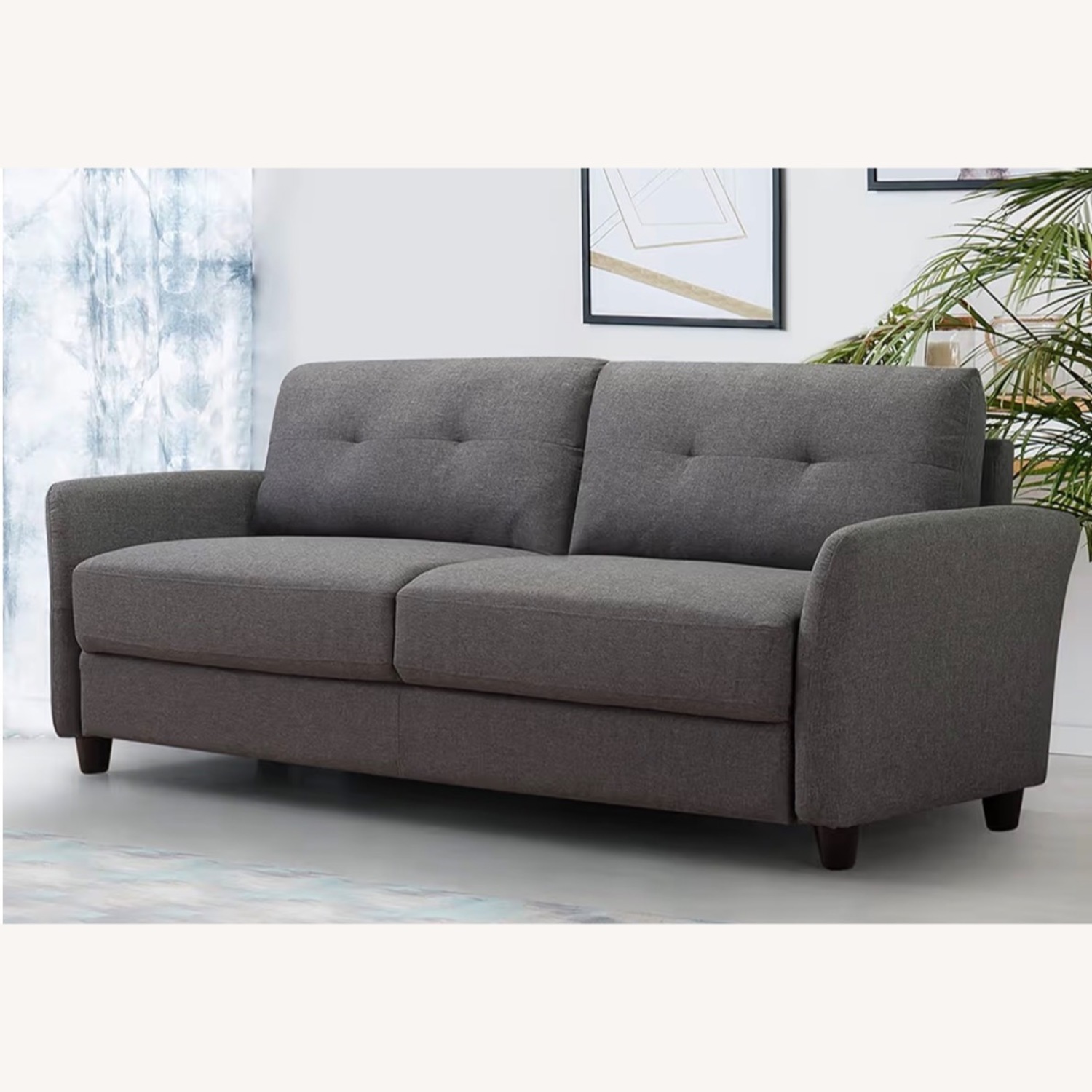 Zinus Ricardo Dark Gray Fabric 3+ Seater Sofa - image-3