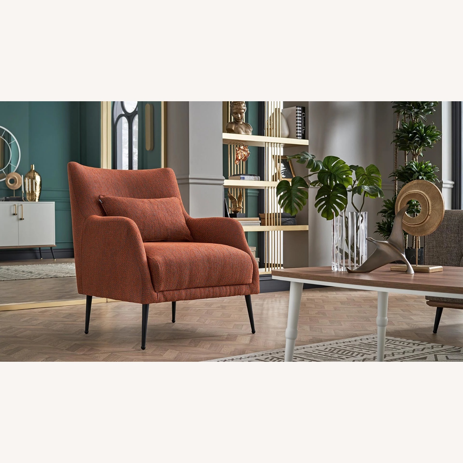 Dogtas Paramus Orange Fabric Armchair - image-4