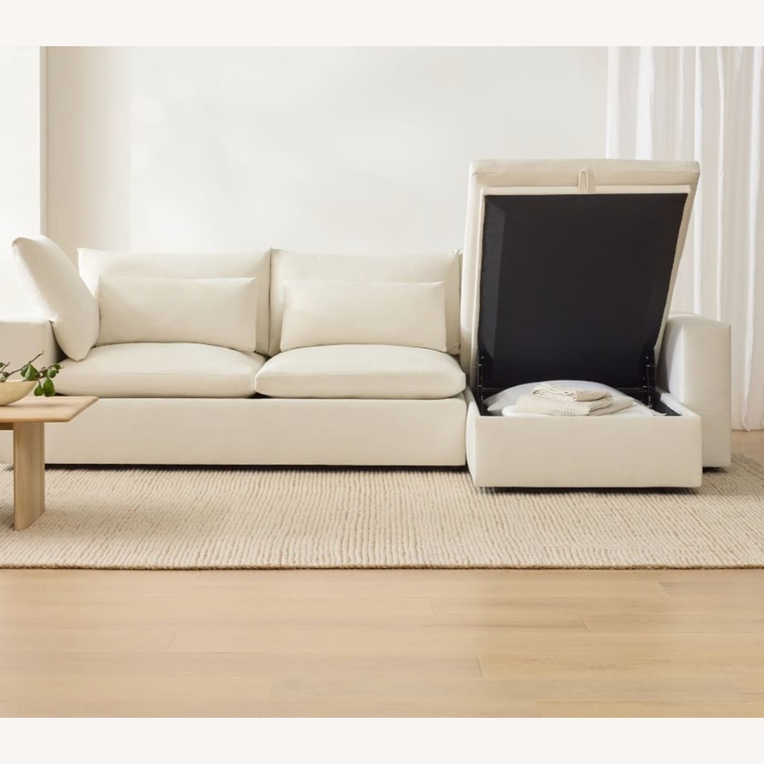 West Elm Harmony Modular 2 Piece Sleeper Sectional with Storage - image-3