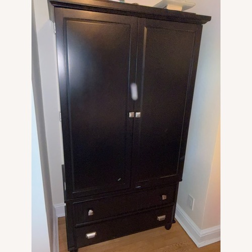 Used Bob's Discount Furniture Spencer Black Armoire for sale on AptDeco