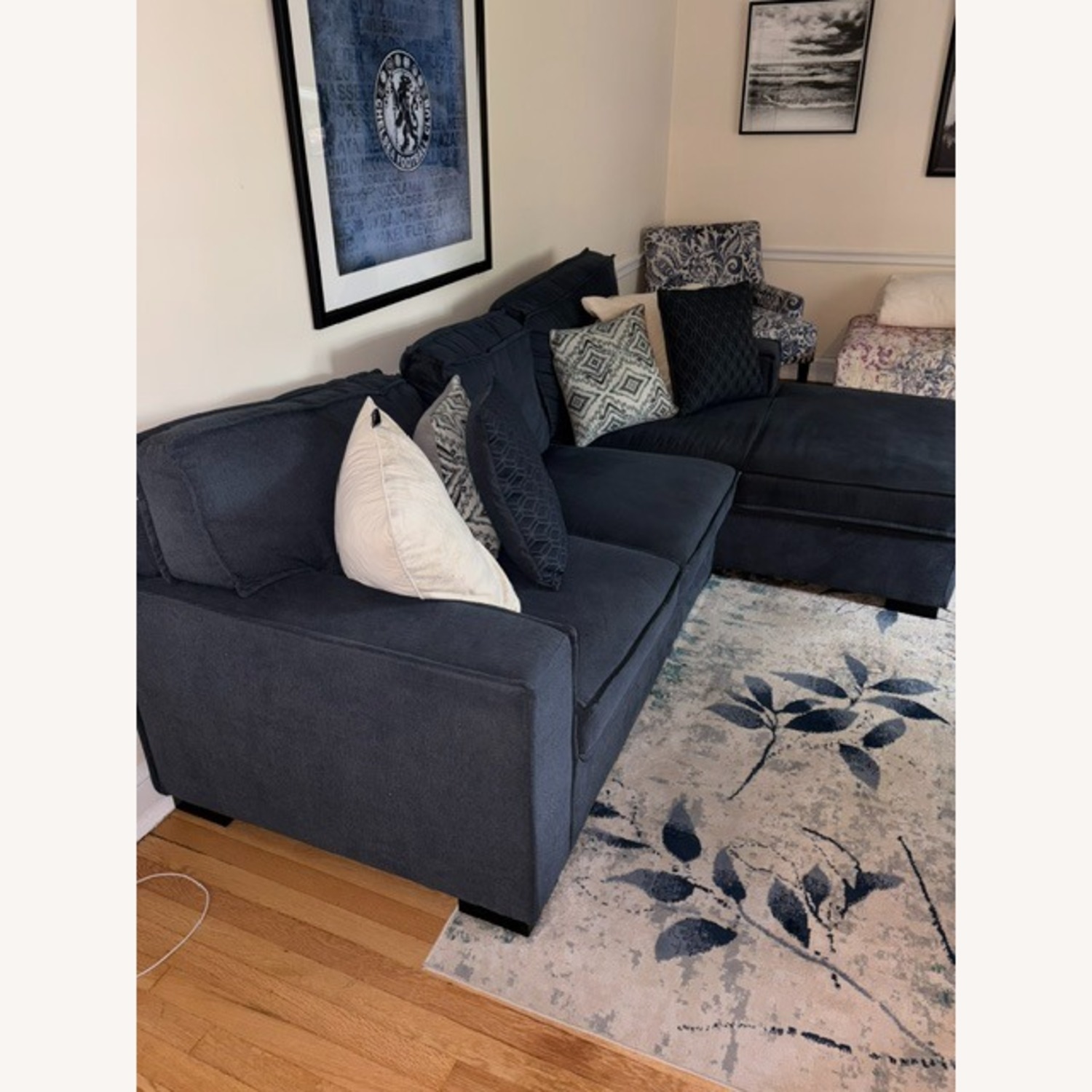 Bob's Discount Furniture Blue 3+ Seater Sofa - image-1