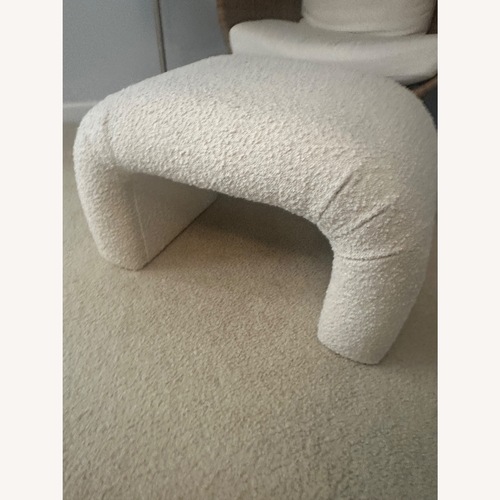 Used Crate & Barrel Martini Small Upholstered Ottoman by Leanne Ford for sale on AptDeco