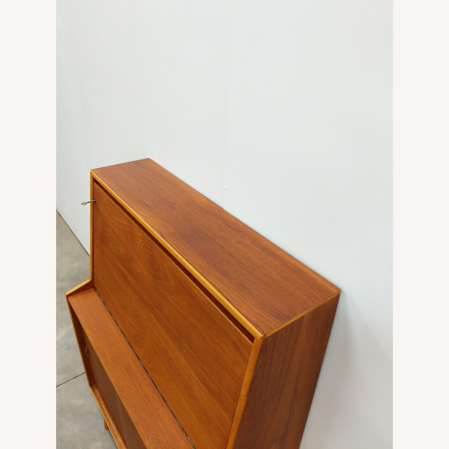 Vintage Mid Century Modern Teak Secretary Desk - image-5