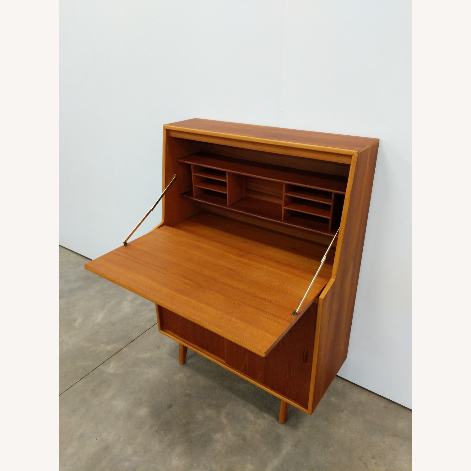Vintage Mid Century Modern Teak Secretary Desk - image-4