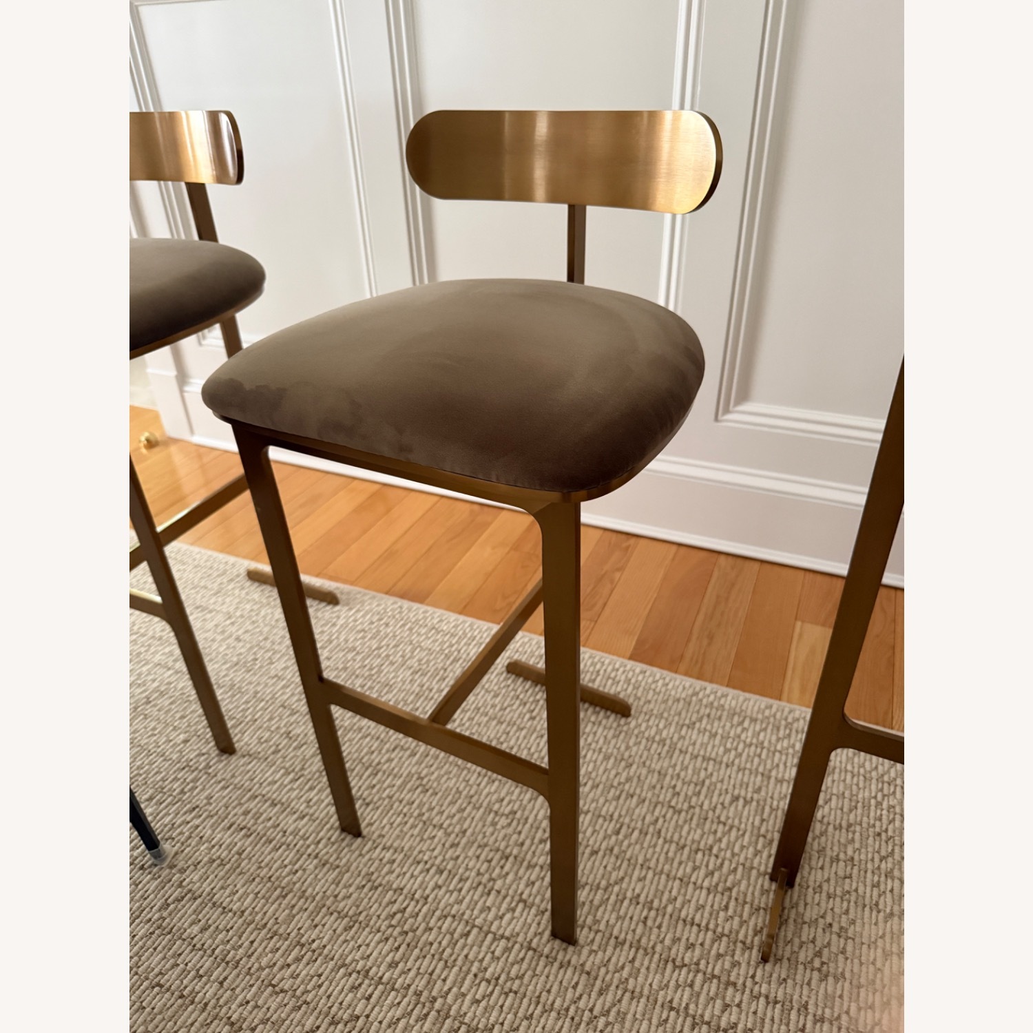 Brushed Brass Counter Stools - image-1