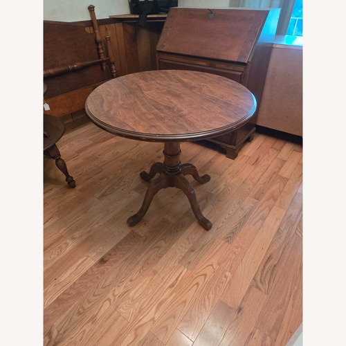 Used Ethan Allen Dark Brown Wood Table for sale on AptDeco