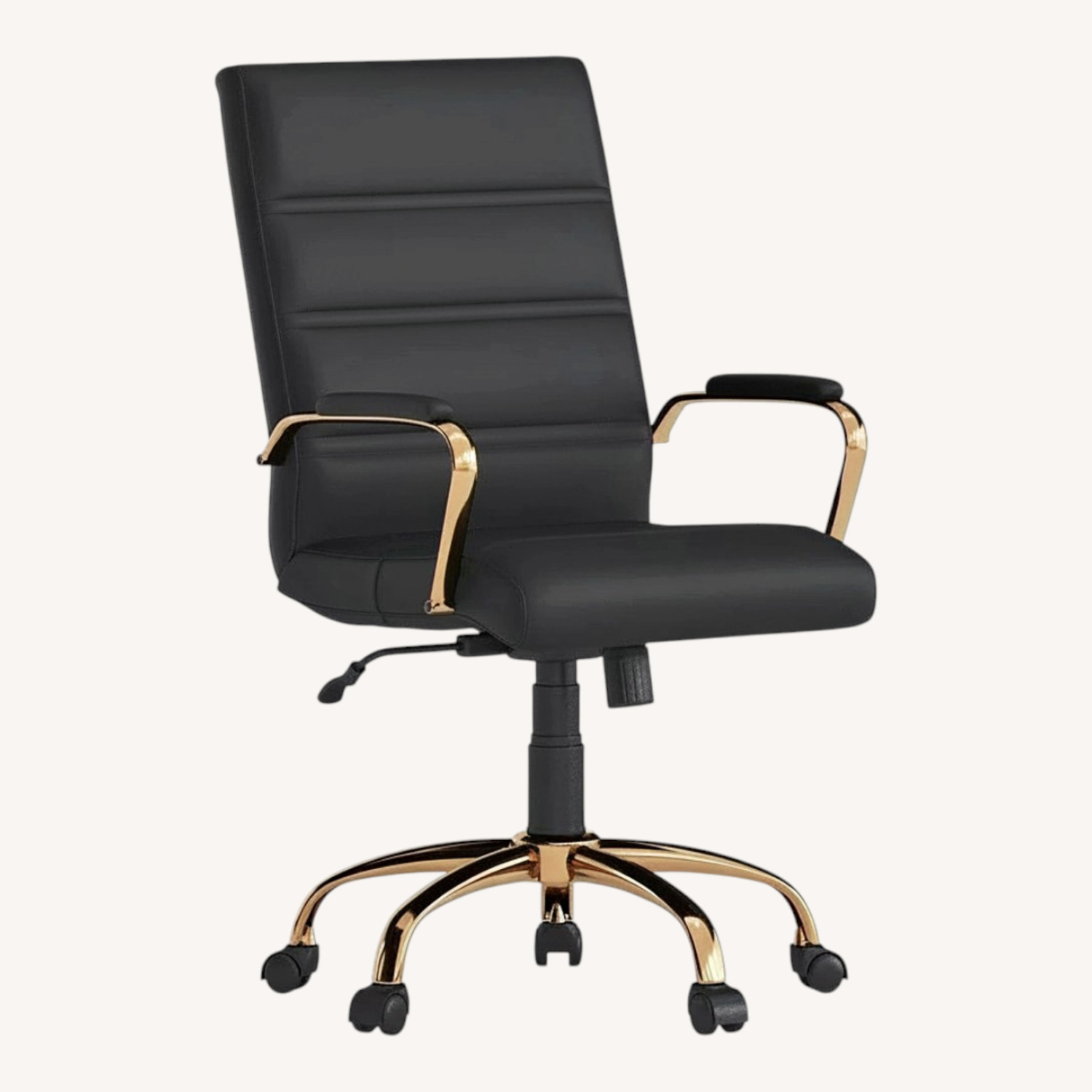 Black Faux Leather Office Chair - image-0