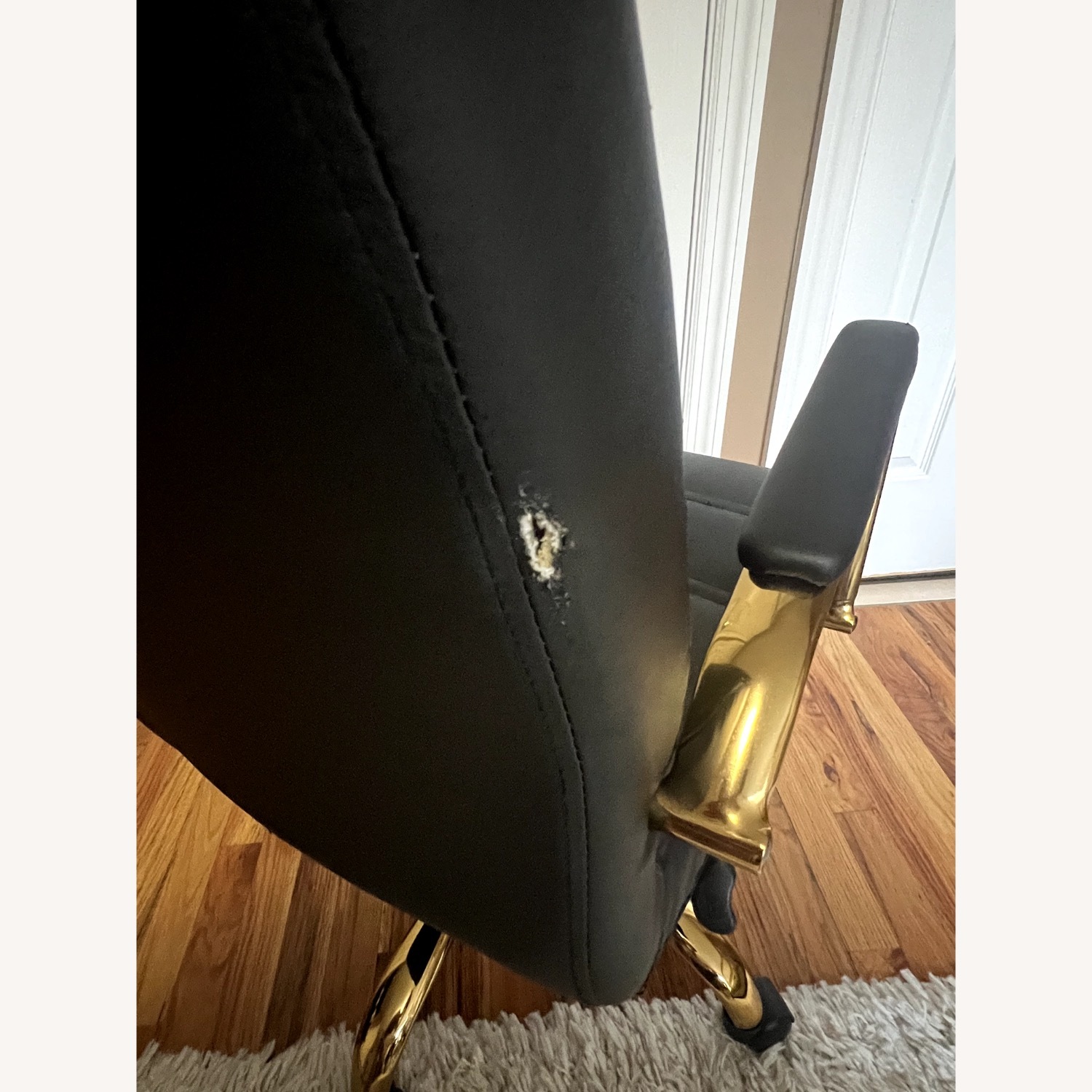 Black Faux Leather Office Chair - image-3