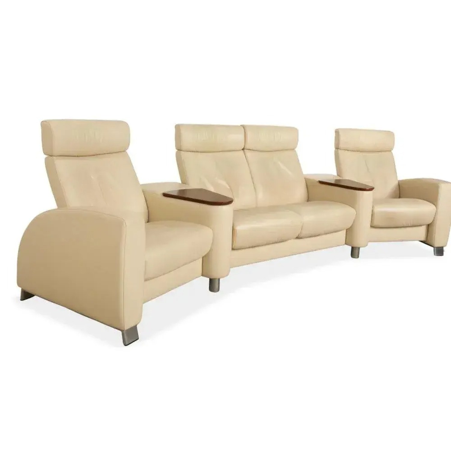 Vintage/Antique Natural Leather 3+ Seater Sofa - image-2