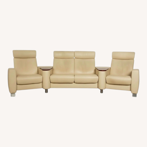 Used Vintage/Antique Natural Leather 3+ Seater Sofa for sale on AptDeco