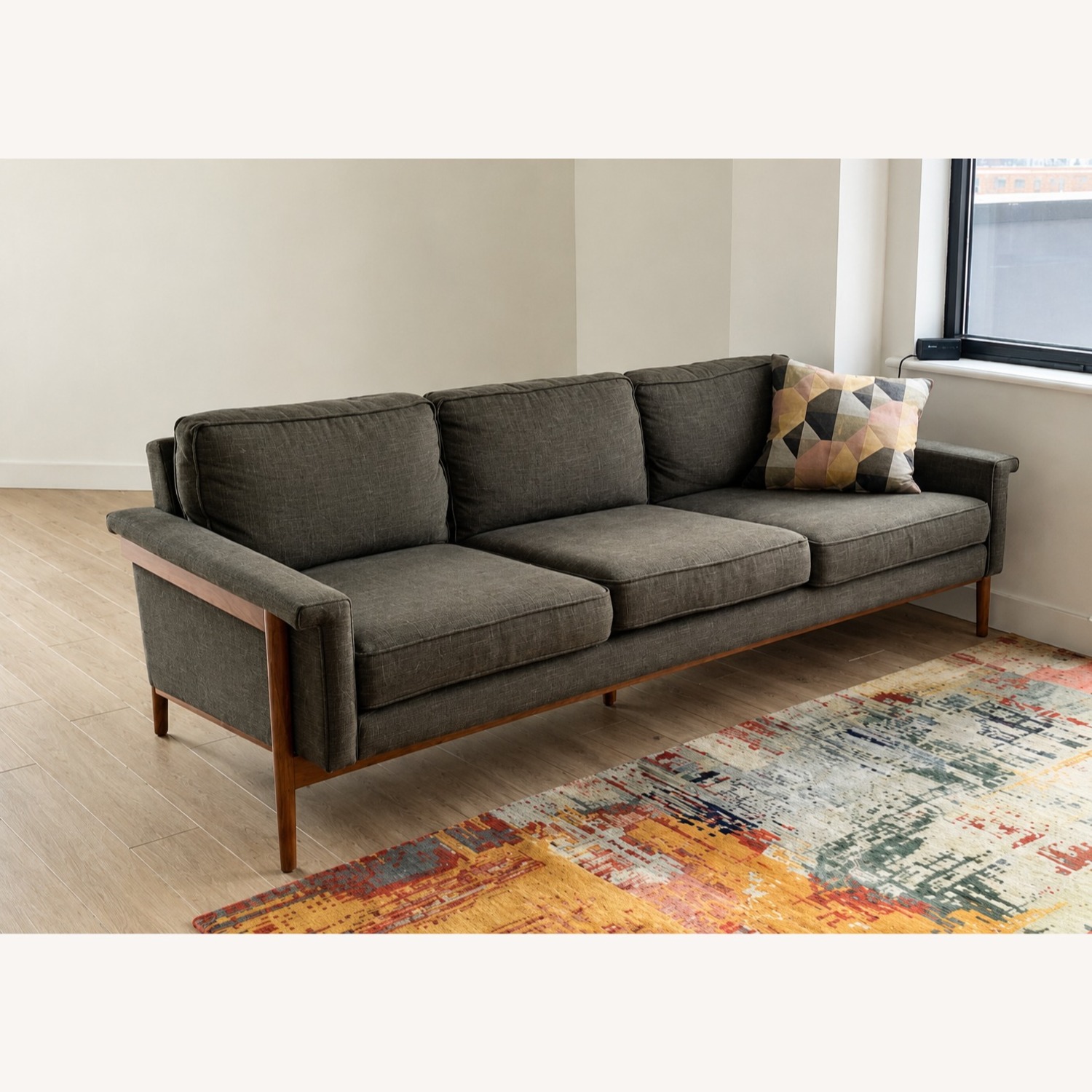 West Elm Leon Wood 3+ Seater Sofa - image-1