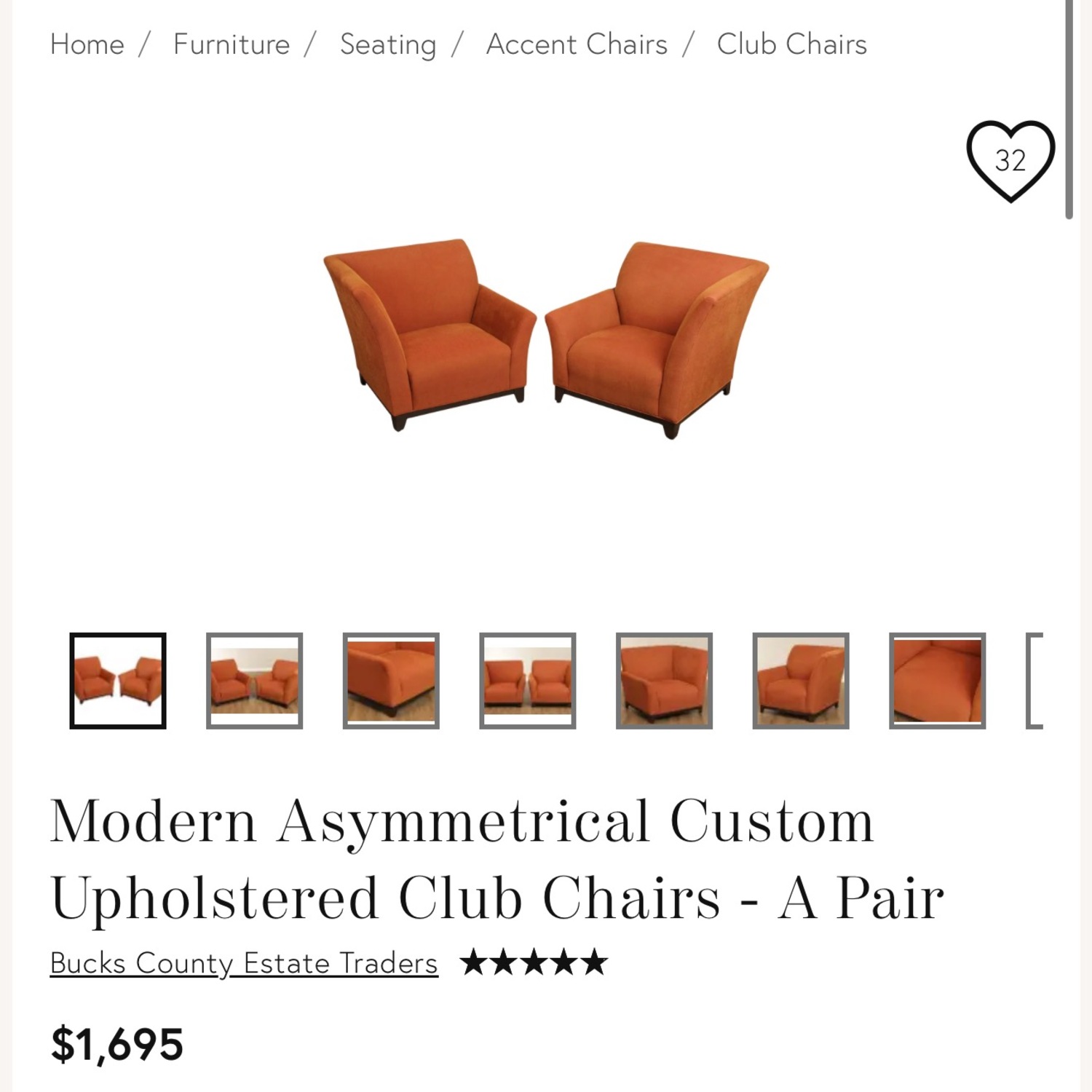 Flexsteel Orange Fabric Armchair - image-3