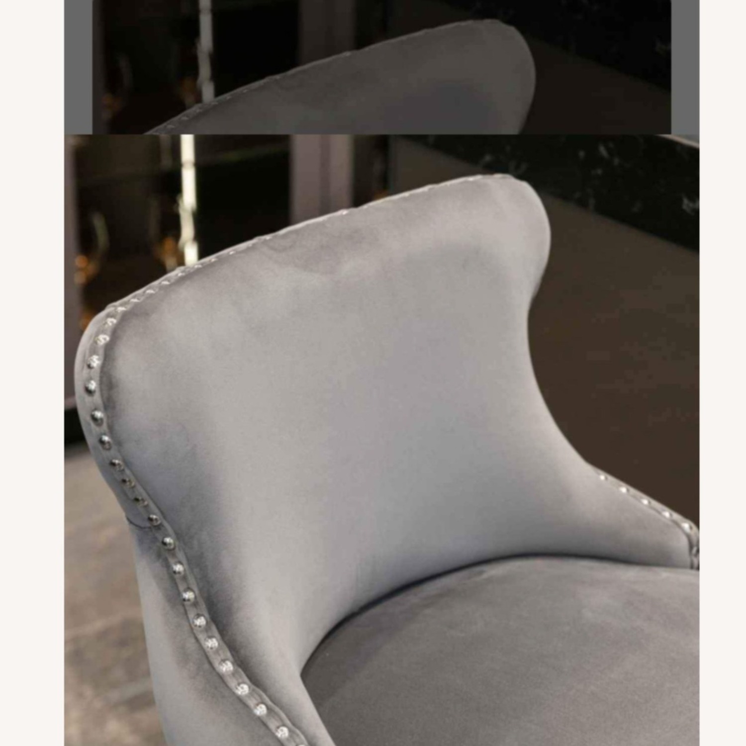 Light Gray Velvet Stools - image-6